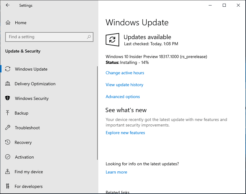 Windows-Insider-Preview-Build-18317-installing