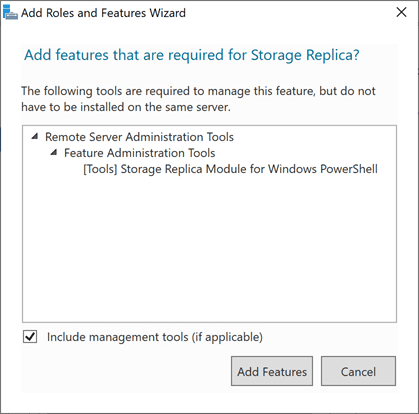 Adding-required-features-for-Storage-Replica-in-Windows-Server-2019